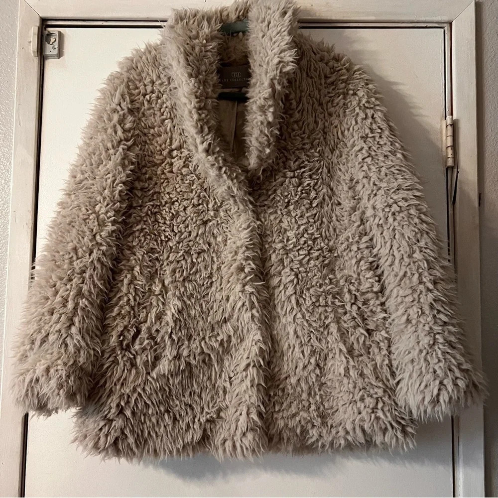 Tart Collections Faux Fur Coat Teddy Soft Cozy Jacket Cream Fury Soft Mob Wives